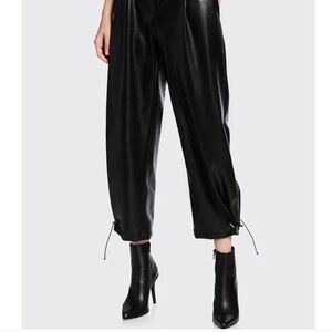 Alice + Olivia Faux Leather Black Ankle Pants - Size 0